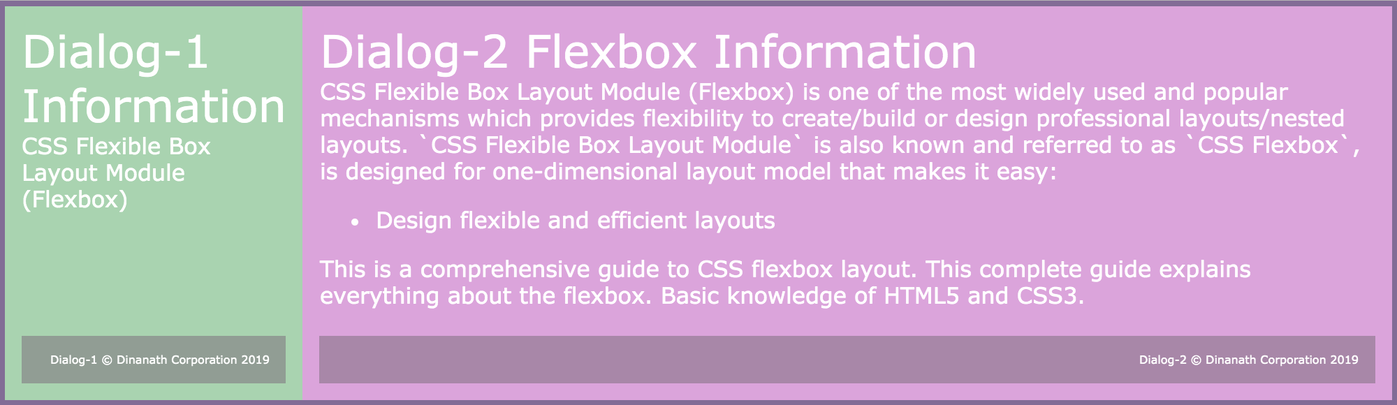 Flex Item height / Footer adjustment with Dialog box or Cards