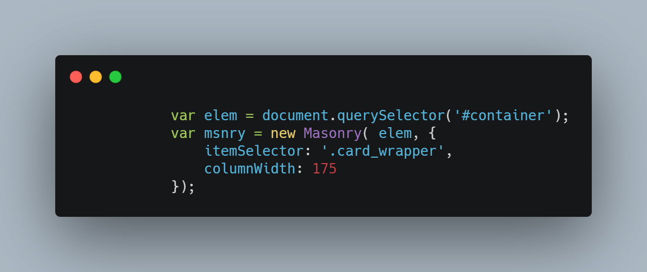Masonry Layout JavaScript