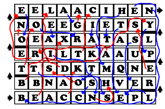 A very messy board of letters