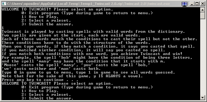 A console program puzzle