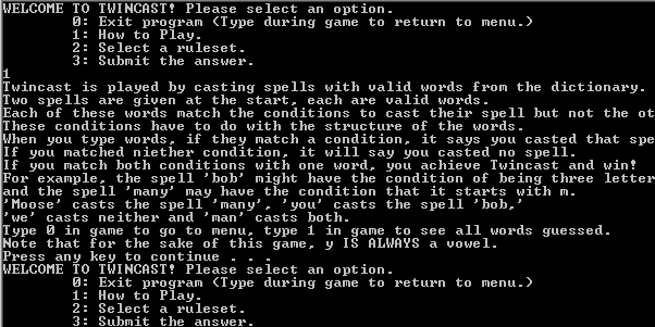 A console program puzzle